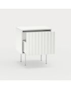 Comodino Sierra 1 frontale e 2 cassetti interni bianco - 48x35x55cm