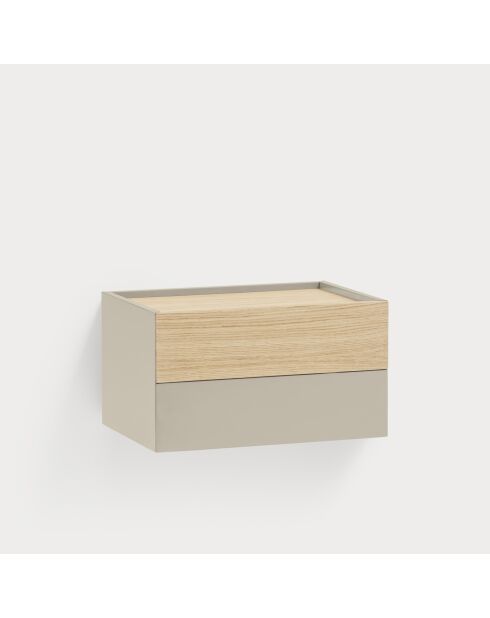 Otto Nachttisch 2 Schubladen Sand und Eiche - 52x35x46cm