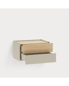 Otto Nachttisch 2 Schubladen Sand und Eiche - 52x35x46cm