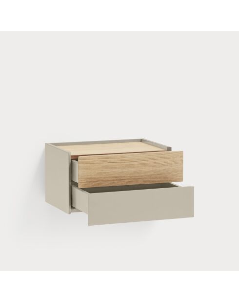 Otto Nachttisch 2 Schubladen Sand und Eiche - 52x35x46cm