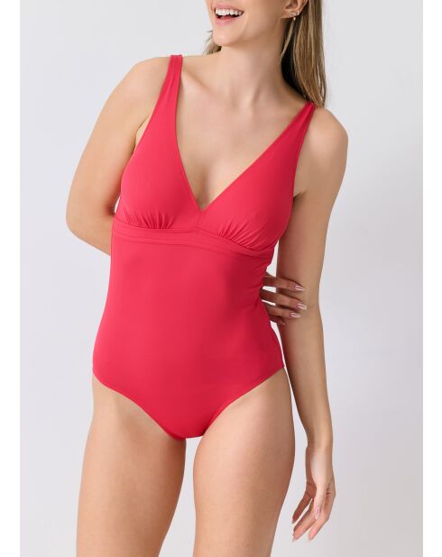 Traje de baño rojo Tulum de 1 pieza bajo el pecho