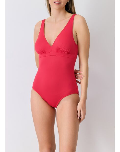 Traje de baño rojo Tulum de 1 pieza bajo el pecho