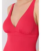 Traje de baño rojo Tulum de 1 pieza bajo el pecho