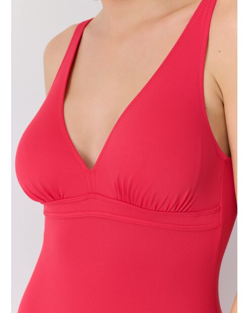 Traje de baño rojo Tulum de 1 pieza bajo el pecho