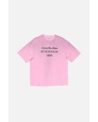 Snoeproze T-shirt met gespoten logo