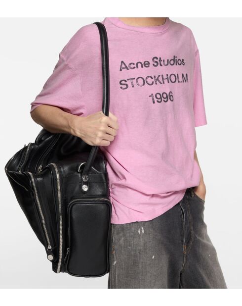 Snoeproze T-shirt met gespoten logo