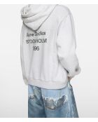 Grijze hoodie met fleece-logo