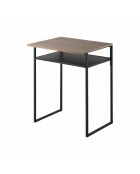Tisch mit Holzplatte und schwarzem Turm-Schieberegal - 53x45,2x66,8 cm