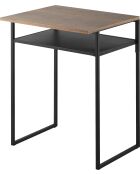 Tisch mit Holzplatte und schwarzem Turm-Schieberegal - 53x45,2x66,8 cm