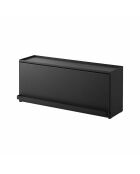 Caja de almacenamiento negra semicerrada Tower, 60 x 17,7 x 25,2 cm