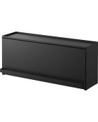 Caja de almacenamiento negra semicerrada Tower, 60 x 17,7 x 25,2 cm