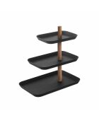 Rin zwart 3-laags accessoiredisplay met draaibare laden - 25x16x25,5 cm