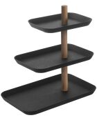 Rin zwart 3-laags accessoiredisplay met draaibare laden - 25x16x25,5 cm