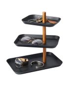 Rin zwart 3-laags accessoiredisplay met draaibare laden - 25x16x25,5 cm