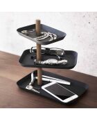 Rin zwart 3-laags accessoiredisplay met draaibare laden - 25x16x25,5 cm
