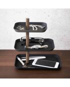 Rin zwart 3-laags accessoiredisplay met draaibare laden - 25x16x25,5 cm