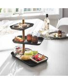 Rin zwart 3-laags accessoiredisplay met draaibare laden - 25x16x25,5 cm