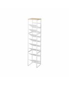 Flessenhouder met 8 niveaus en witte houten torenbak - 20x19,3x88,5 cm