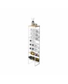 Flessenhouder met 8 niveaus en witte houten torenbak - 20x19,3x88,5 cm