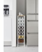 Flessenhouder met 8 niveaus en witte houten torenbak - 20x19,3x88,5 cm