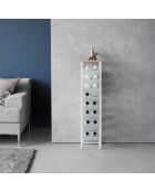 Flessenhouder met 8 niveaus en witte houten torenbak - 20x19,3x88,5 cm