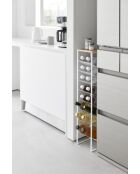 Flessenhouder met 8 niveaus en witte houten torenbak - 20x19,3x88,5 cm