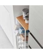 Flessenhouder met 8 niveaus en witte houten torenbak - 20x19,3x88,5 cm