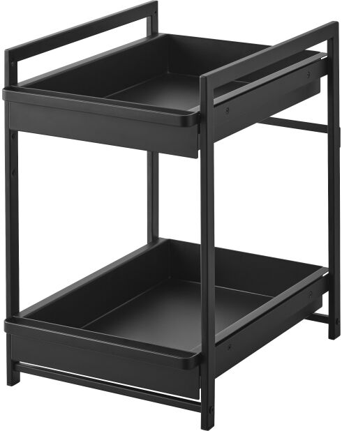 Tower Black 2-laagse verschuifbare onderspoelbak - 30,4x42,4-68,5x45,3 cm