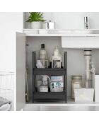 Tower Black 2-laagse verschuifbare onderspoelbak - 30,4x42,4-68,5x45,3 cm