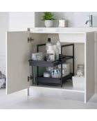 Tower Black 2-laagse verschuifbare onderspoelbak - 30,4x42,4-68,5x45,3 cm
