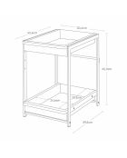 Tower Black 2-laagse verschuifbare onderspoelbak - 30,4x42,4-68,5x45,3 cm
