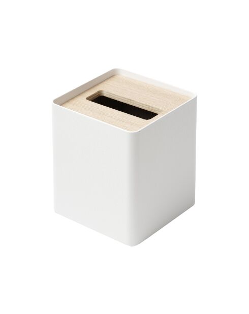 White Rin vierkante tissuehoes - 13x13x15,5 cm