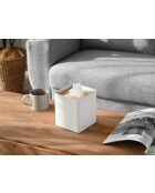 White Rin vierkante tissuehoes - 13x13x15,5 cm