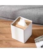 White Rin vierkante tissuehoes - 13x13x15,5 cm