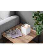 White Rin vierkante tissuehoes - 13x13x15,5 cm