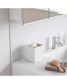 White Rin vierkante tissuehoes - 13x13x15,5 cm