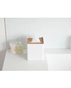 White Rin vierkante tissuehoes - 13x13x15,5 cm