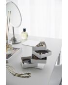 Boîte à accessoires carrée à 4 niveaux Tower blanc - 9x9x10 cm