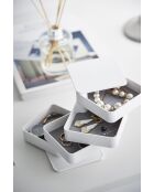 Boîte à accessoires carrée à 4 niveaux Tower blanc - 9x9x10 cm