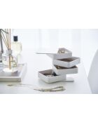 Boîte à accessoires carrée à 4 niveaux Tower blanc - 9x9x10 cm