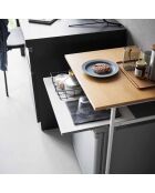 Tisch mit Holzplatte und weißem Turm-Schieberegal - 53x45,2x66,8 cm