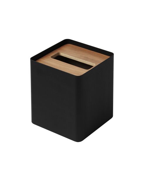 Black Rin vierkante tissuehoes - 13x13x15,5 cm
