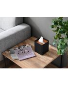 Black Rin vierkante tissuehoes - 13x13x15,5 cm