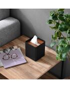 Black Rin vierkante tissuehoes - 13x13x15,5 cm