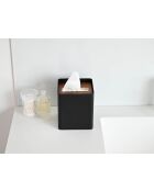 Black Rin vierkante tissuehoes - 13x13x15,5 cm