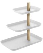 Rin wit accessoiredisplay met 3 niveaus en draaibare laden - 25x16x25,5 cm