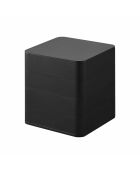 Boîte à accessoires carrée Tower à 4 niveaux noir - 9x9x10 cm