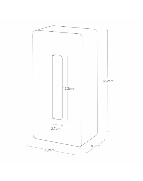 Film Tower Taschentuch mit Klebehaken, 26,2 x 13,2 x 8,3 cm, weiß