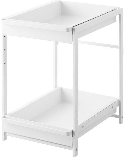 Tower White 2-laagse verschuifbare onderspoelbak - 30,4x42,4-68,5x45,3 cm