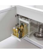 Tower White 2-laagse verschuifbare onderspoelbak - 30,4x42,4-68,5x45,3 cm